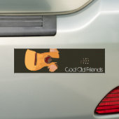 Man met gitaar bumpersticker (Op auto)