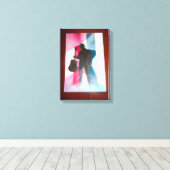 Man met gitaar uitgerekt canvas (Insitu (Houten vloer))