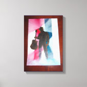 Man met gitaar uitgerekt canvas afdruk (Voorkant)