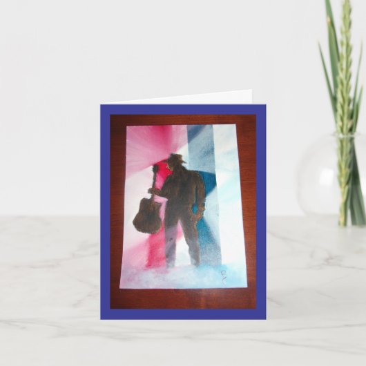 Man met gitaarnoot Kaart leeg binnen (Voorkant)