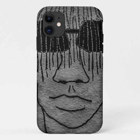 Man met glazen portrettekening Case-Mate iPhone case (Achterkant)