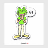 Man met glimlachende kikker AI Art Sticker (Vel)