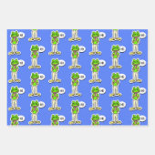 Man met glimlachende kikker op gele AI Art Inpakpapier Vel (Voorkant 2)