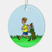 Man met golftas Kerstversiering Keramisch Ornament (Links)