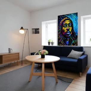 Man met gouden huid   AI Art Poster