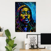 Man met gouden huid | AI Art Poster (Thuiskantoor)