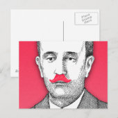  man met grappige roze snor briefkaart (Voorkant / Achterkant)