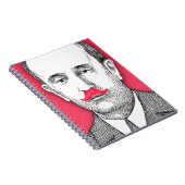 man met grappige roze snor notitieboek (Rechterzijde)