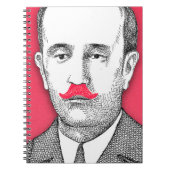 man met grappige roze snor notitieboek (Voorkant)