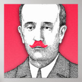  man met grappige roze snor poster (Voorkant)