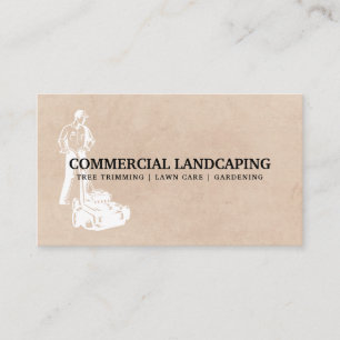 Man met grasmaaier visitekaartje