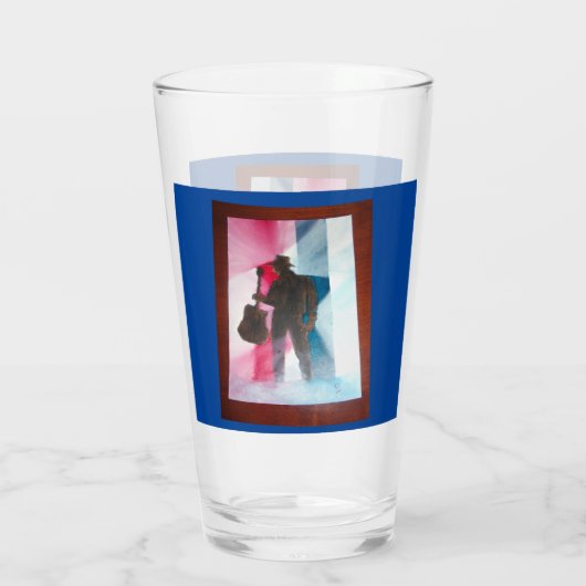 Man met Guitar Glass Cup Glas (Achterkant)