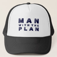 Man Met Het Plan Blauwe Tekst Ontwerp