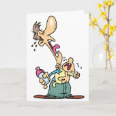 Man met huilende Baby Wenskaarten Kaart (Gele Bloem)