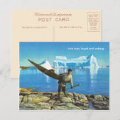 Man met kajak en ijsberg briefkaart (Voorkant / Achterkant)