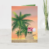 Man met kerstzand met palmbomen kaart (Voorkant)