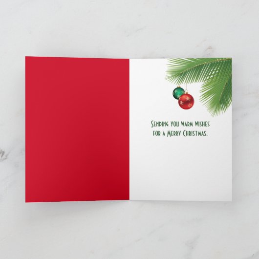 Man met kerstzand met palmbomen kaart (Binnen)