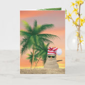 Man met kerstzand met palmbomen kaart (Gele Bloem)