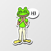 Man met kikkervisje voor glimlachen raamsticker (Vel)