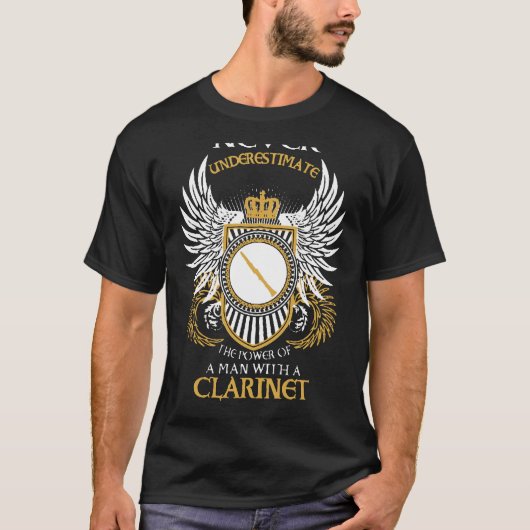Man met klarinet t-shirt (Voorkant)