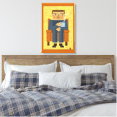 Man met koffie - moderne poster kunst canvas afdruk (Insitu (Slaapkamer))