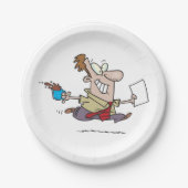 Man met koffie papieren bordje (Voorkant)