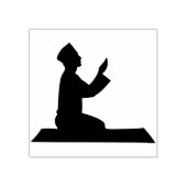 man met kunststempel voor gebeden rubberstempel (Afrduk)