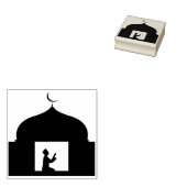 man met kunststempel voor gebeden rubberstempel (Gestempeld)