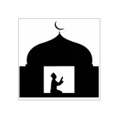 man met kunststempel voor gebeden rubberstempel (Afrduk)