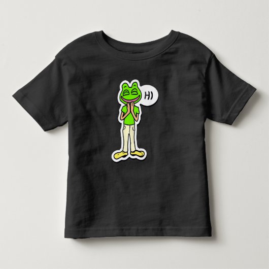 Man met lachend kikkerhoofd AI-kunst Kinder Shirts (Voorkant)