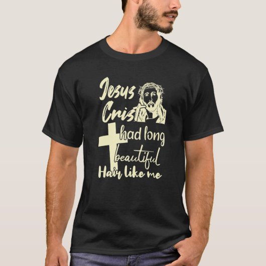 Man met lang haar t-shirt (Voorkant)