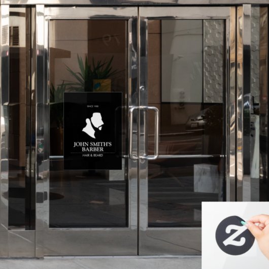 Man met Logo van reuzel Raamsticker (Kantoordeur)