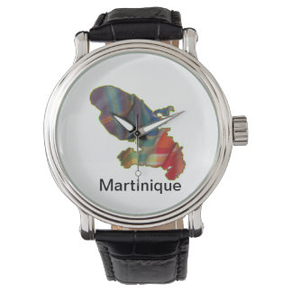 Man met Martinique-kaart Horloge