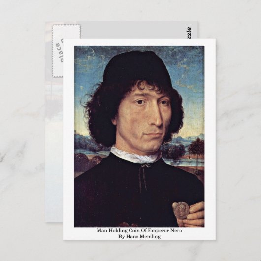 Man met Munt van keizer Nero door Hans Memling Briefkaart (Voorkant / Achterkant)