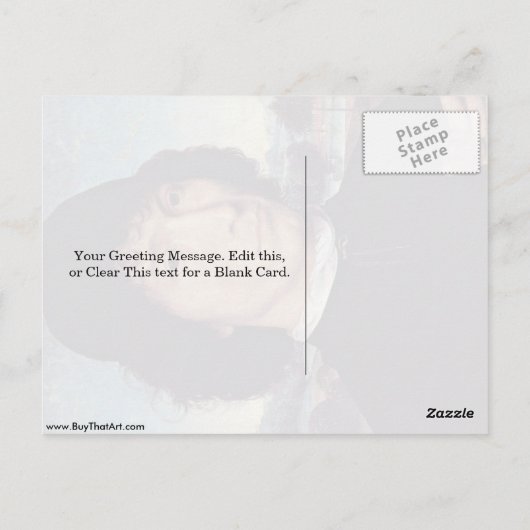 Man met Munt van keizer Nero door Hans Memling Briefkaart (Achterkant)