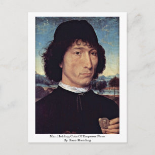 Man met Munt van keizer Nero door Hans Memling Briefkaart