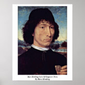 Man met Munt van keizer Nero door Hans Memling Poster (Voorkant)