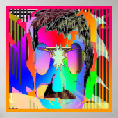 Man met Paarse objectieven Poster (Voorkant)