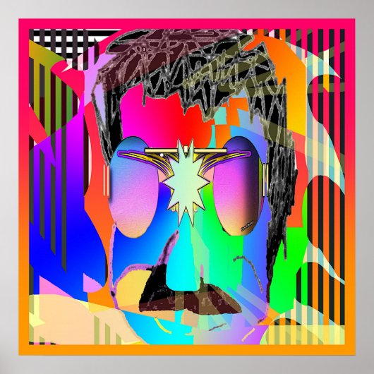 Man met Paarse objectieven Poster (Voorkant)