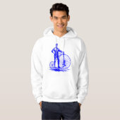 Man met Penny Farthing - blauw Hoodie (Voorkant volledig)
