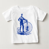 Man met Penny Farthing - marine (Voorkant)