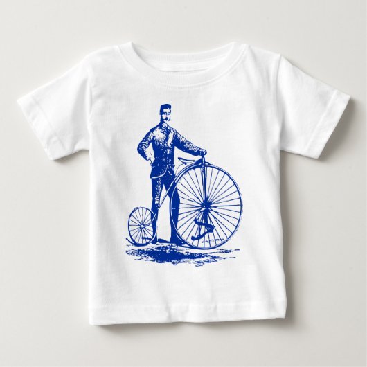 Man met Penny Farthing - Marineblauw (Voorkant)