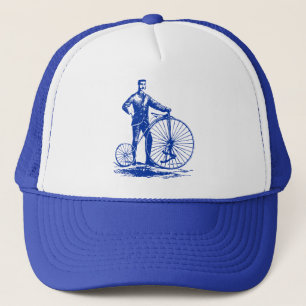 Man met Penny Farthing - Navy Blue Trucker Pet