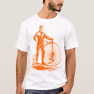 Man met Penny Farthing - Oranje T-shirt