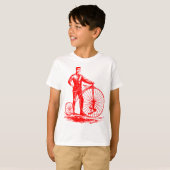 Man met Penny Farthing - Red T-shirt (Voorkant volledig)
