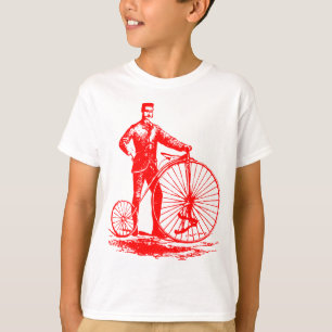 Man met Penny Farthing - Red T-shirt