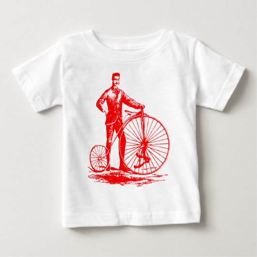 Man met Penny Farthing - Rood (Voorkant)