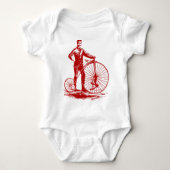 Man met Penny Farthing - Ruby Red Romper (Voorkant)