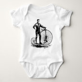 Man met Penny Farthing - zwart Romper (Voorkant)