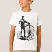 Man met Penny Farthing - zwart T-shirt (Voorkant)